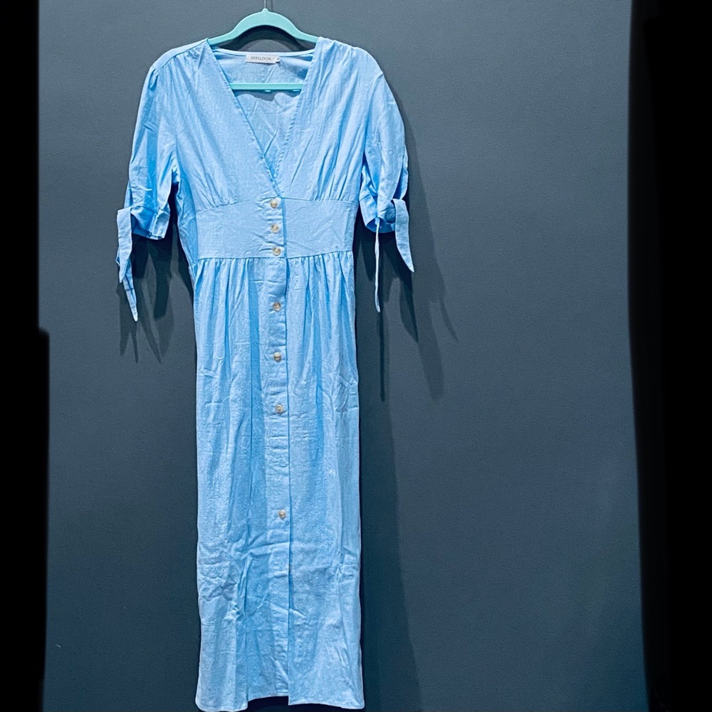 Beautiful blue shirt dress (0004)